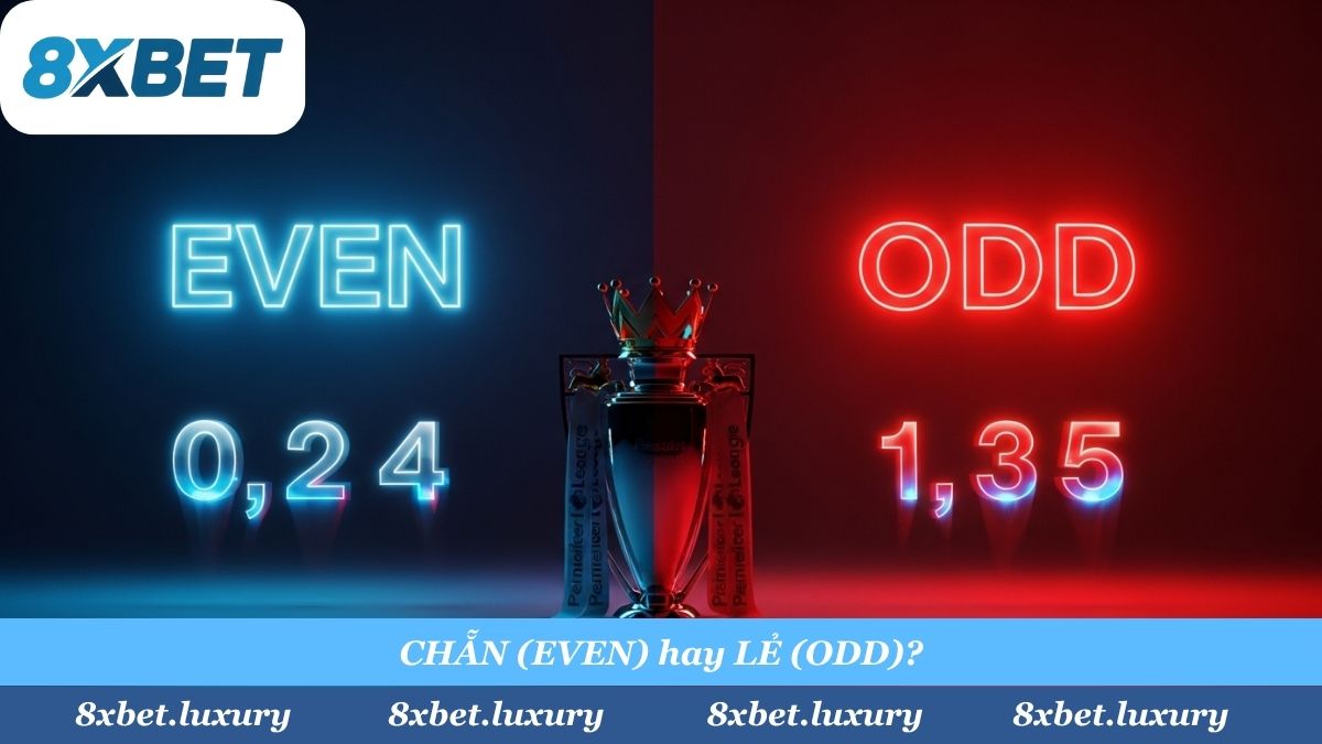 Kèo Chẵn Lẻ (Even/Odd) là kèo "nhập môn" đơn giản nhất. Bạn chỉ cần chọn tổng số bàn thắng là Chẵn hay Lẻ - một cuộc chơi 50/50 thuần túy.