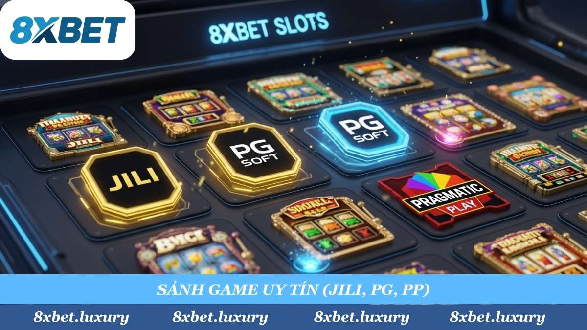 8xbet cam kết "xanh chín" 100% khi hợp tác với các nhà phát hành game hàng đầu thế giới như JILI, PG Soft, Pragmatic Play (PP), đảm bảo tỷ lệ nổ hũ (RTP) minh bạch.